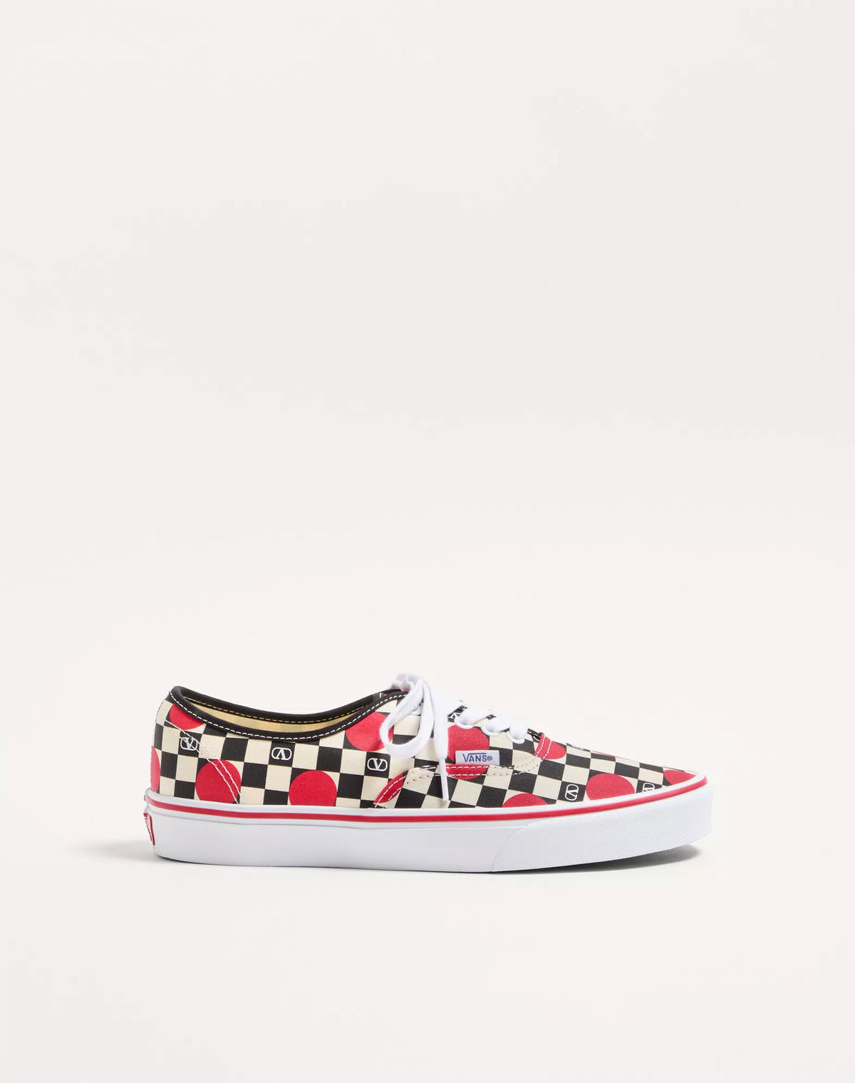 Valentino Garavani And Vans Low-Top Trainer In Fabric With Vlogo Checkerboard Print And Polka Dot Detail