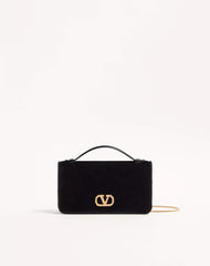 Vlogo Signature Velvet Chain Wallet With Jewel Logo