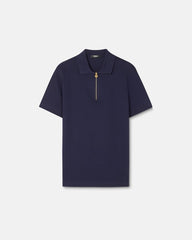 Embroidered Cotton-Piqué Half-Zip Polo