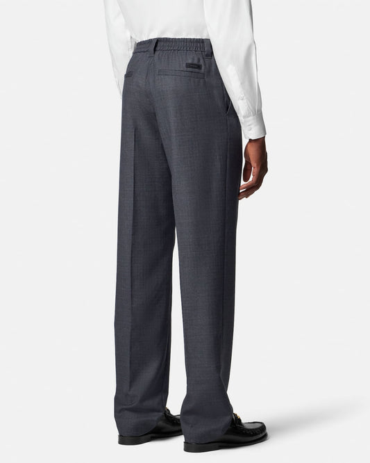 Micro-Checked Wool Jogger Trousers