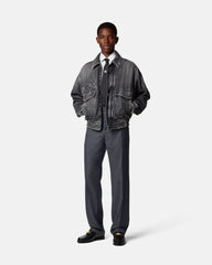Micro-Checked Wool Jogger Trousers