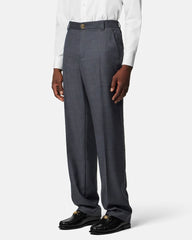 Micro-Checked Wool Jogger Trousers