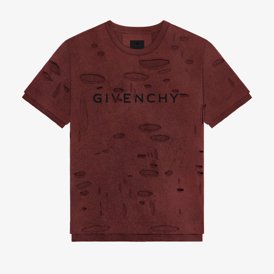 GIVENCHY oversized t-shirt in destroyed cotton