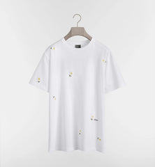 T-Shirt with Daisy Embroidery, Relaxed Fit