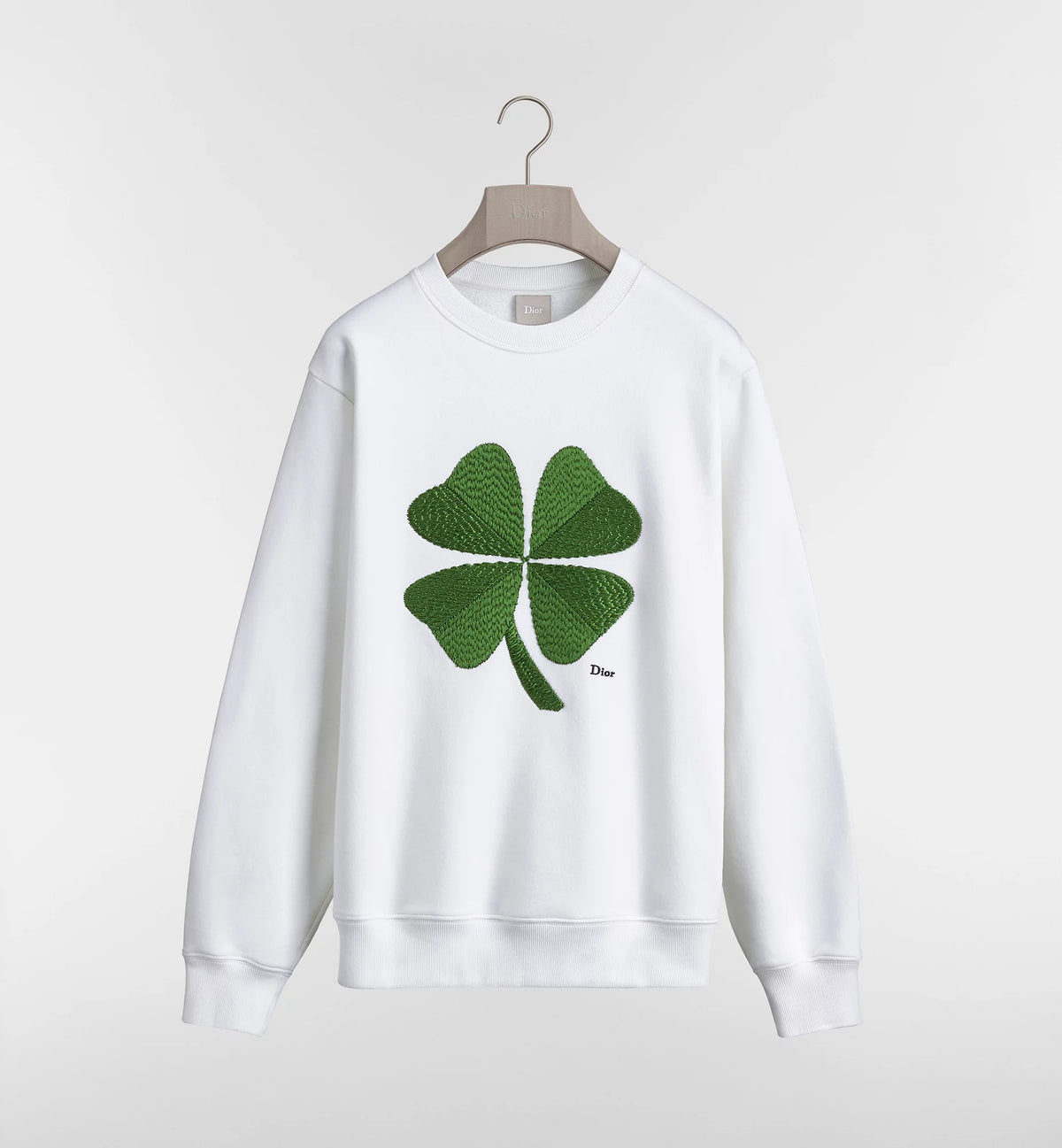 Sweatshirt with Dior Clover Embroidery, Relaxed Fit