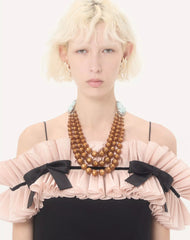 Coeur Hyperbole Necklace in Metal, Resin and Crystals