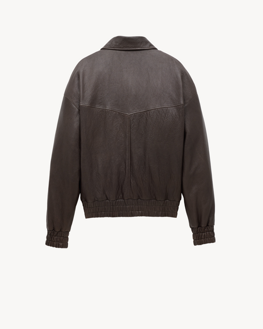 Saint Laurent Bomber Jacket In Bubbled Lambskin