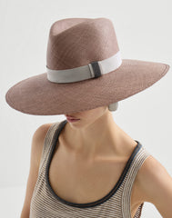 Straw Fedora With Precious Leather Band