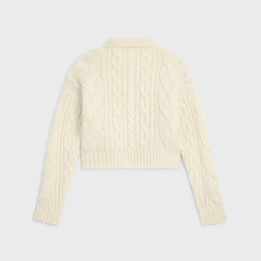 Sweater In Aran Mohair And Wool