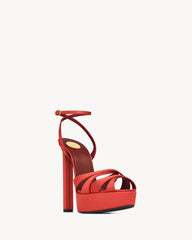 Chandelle Platform Sandals In Satin Crepe