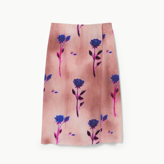 Floral Print Crêpe De Chine Skirt