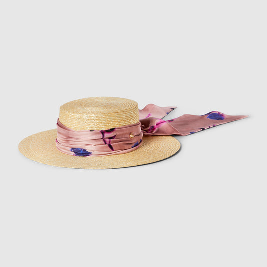Straw Wide Brim Hat With Ribbon