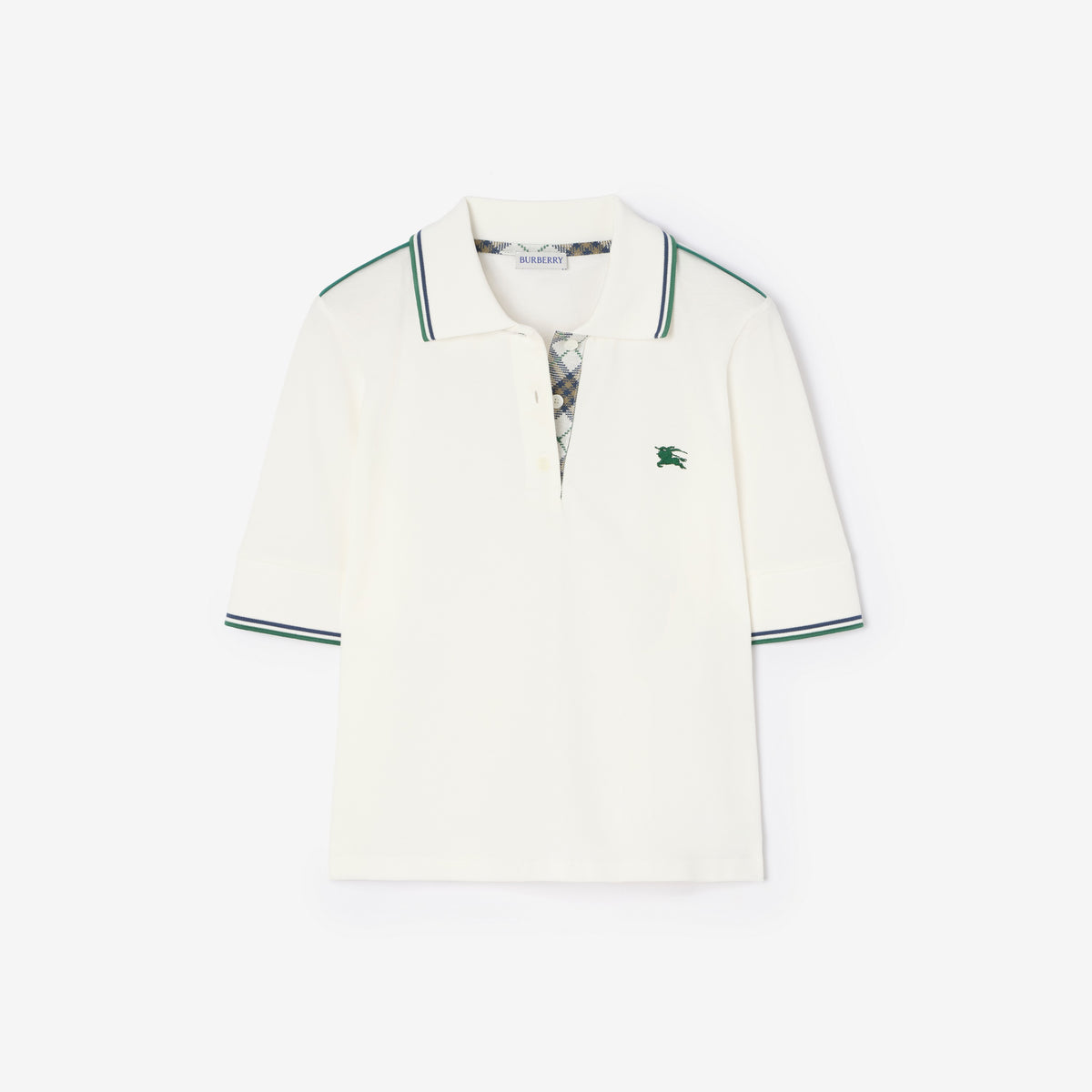 Cropped Cotton Tennis Polo Shirt