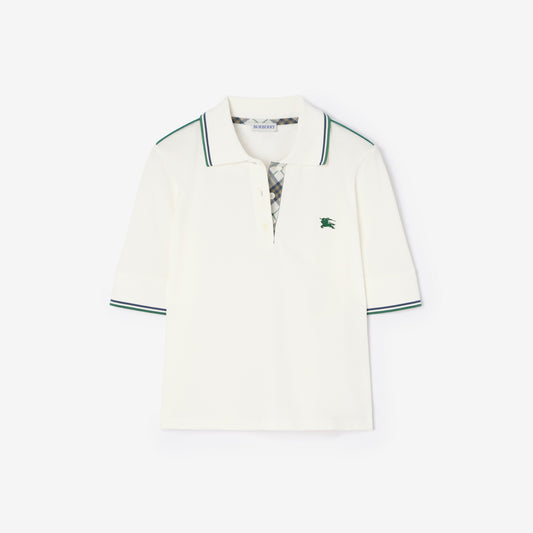 Cropped Cotton Tennis Polo Shirt