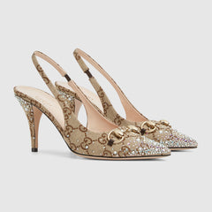 Women's Slingback Pump With Crystal Horsebit