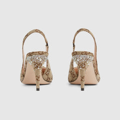 Women's Slingback Pump With Crystal Horsebit