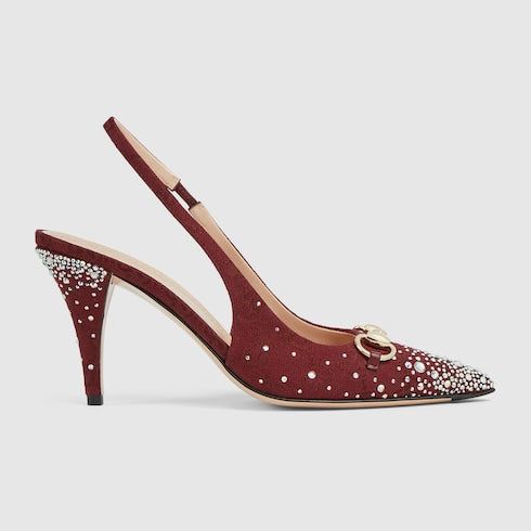 Women's Slingback Pump With Crystal Horsebit