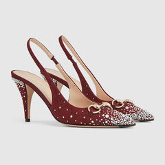 Women's Slingback Pump With Crystal Horsebit