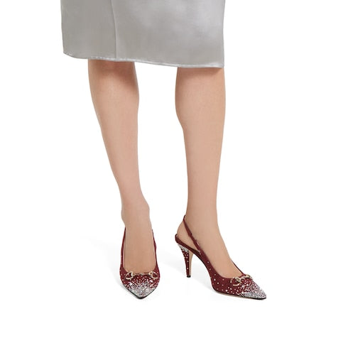 Women's Slingback Pump With Crystal Horsebit
