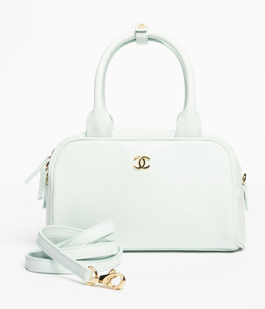 Clutch with Leather Strap