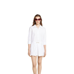 Cotton Poplin Shirt Dress With Horsebit