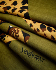 Leopard Stole In Wool Twill