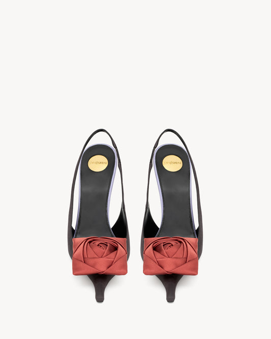 Amalia Slingback Pumps In Satin Crepe