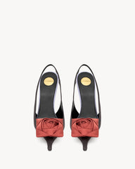 Amalia Slingback Pumps In Satin Crepe