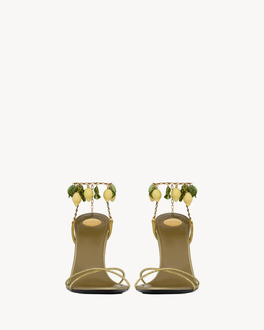 Mon Chéri Sandals In Suede And Rhinestones
