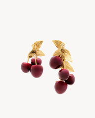 Cassandre Cherry Earrings In Resin And Metal