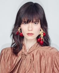 Cassandre Cherry Earrings In Resin And Metal