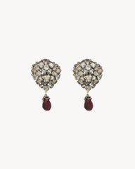 Crystal Shield Earrings In Resin And Metal