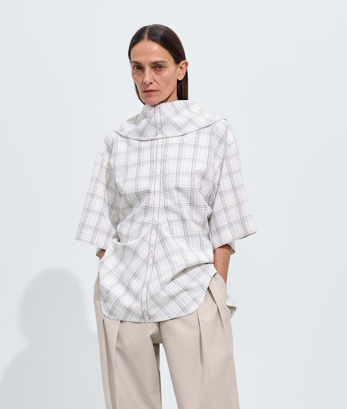 Soft Wool Check Top