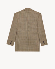 Double-breasted Jacket In Prince Of Wales Puppytooth Wool