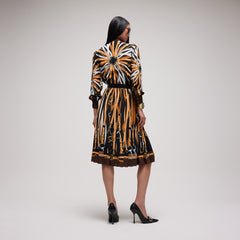 Printed Silk Chemisier Dress