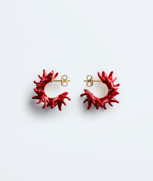 Sea Coral Hoop Earrings