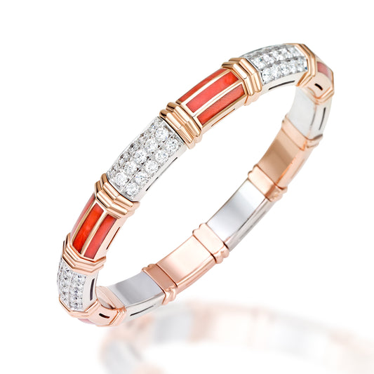 Xpandable™ diamond and coral bracelet