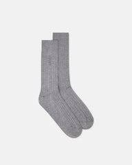 Embroidered Ribbed Cotton Socks