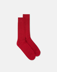 Embroidered Ribbed Cotton Socks
