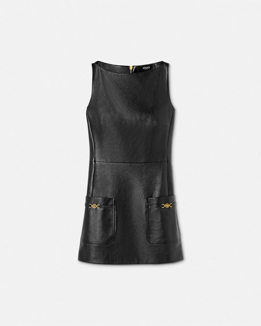 Leather Shift Mini Dress