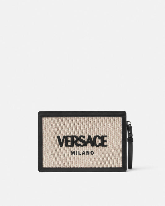 Versace Milano Raffia Pouch