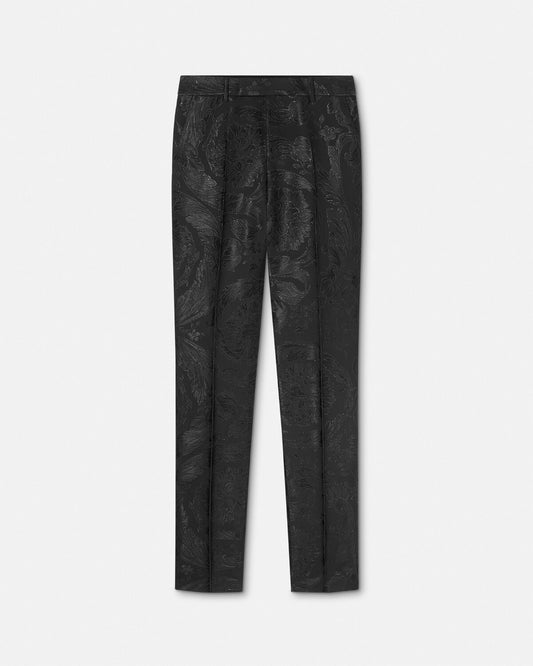 Barocco Jacquard Wool-Blend Formal Trousers