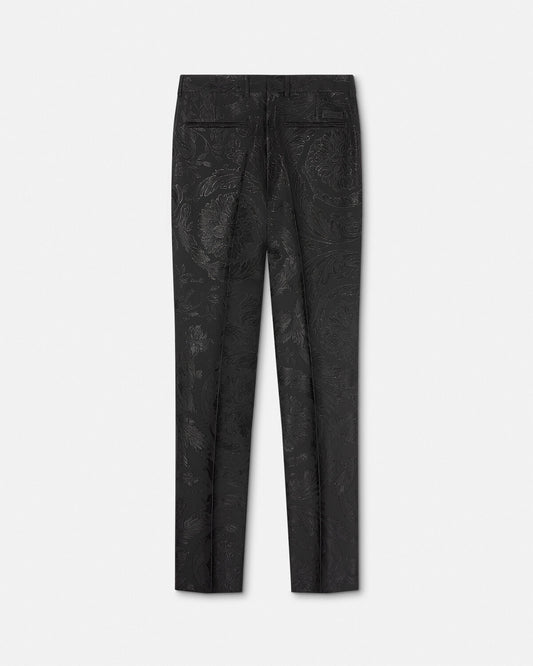 Barocco Jacquard Wool-Blend Formal Trousers