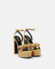 Crystal Gianni Ribbon Satin Sandals 140 mm