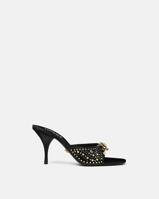 Studded Opera Bow Mules 85 mm