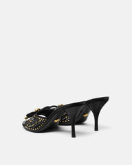 Studded Opera Bow Mules 85 mm