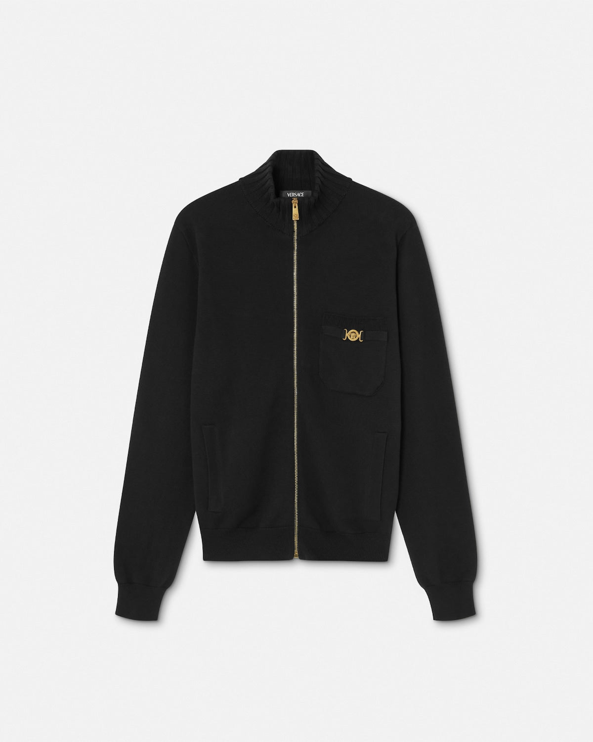 Cashmere-Cotton Knit Polo Cardigan
