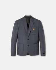 Micro-Checked Wool Blazer