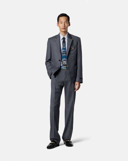 Micro-Checked Wool Blazer