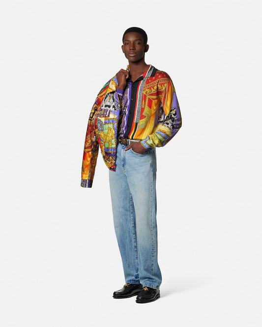 Printed Silk Knit Shirt